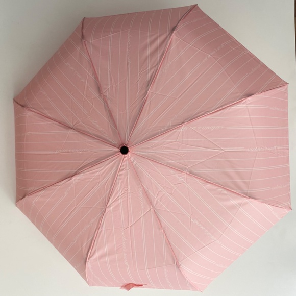 Victoria's Secret Nwt Pink w/ White Logo Compact Umbrella - Picture 5 of 7